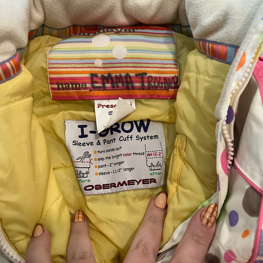 B32 Obermeyer Grow with me Colorful Polka Dot Snowsuit with hood - Picture 8 of 9
